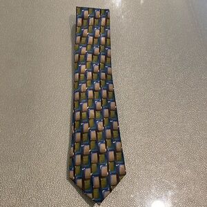 J.Garcia green blue and tan Tie